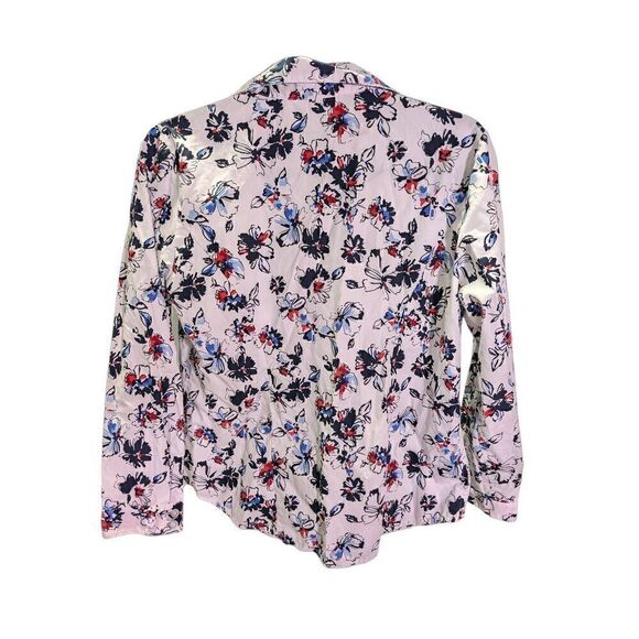 Christopher & Banks Floral Print Button Down Long Sleeve Size Petite Medium - Picture 2 of 5